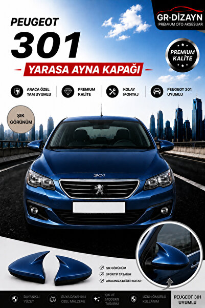 GR-Dizayn PEUGEOT 301 ARACA ÖZEL BOYALI YARASA AYNA KAPAĞI A+ (METALİK MAVİ)