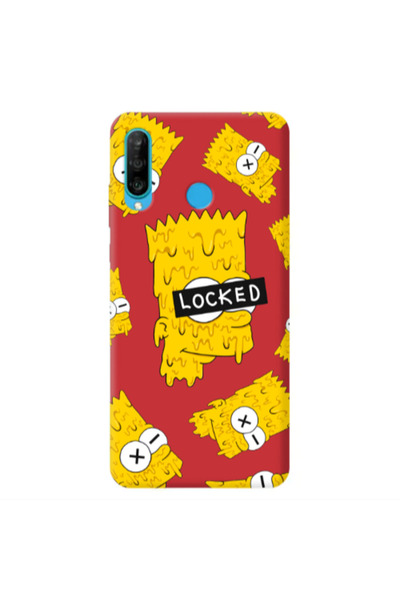 Other Huawei P30 Lite Bart Simpson Red Colored Silicone TPU Θήκη