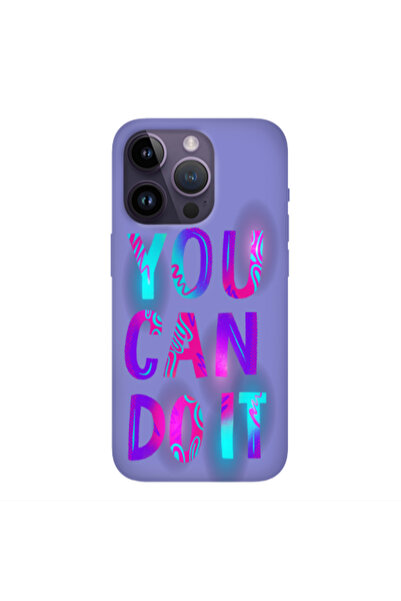 Other Apple iPhone 14 Pro You Can Doit Purple Colored Silicone TPU Θήκη