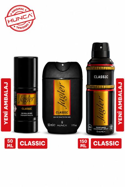 Jagler Classic Cep Parfüm 50ml + Deodorant 150ml + Roll-on 50ml
