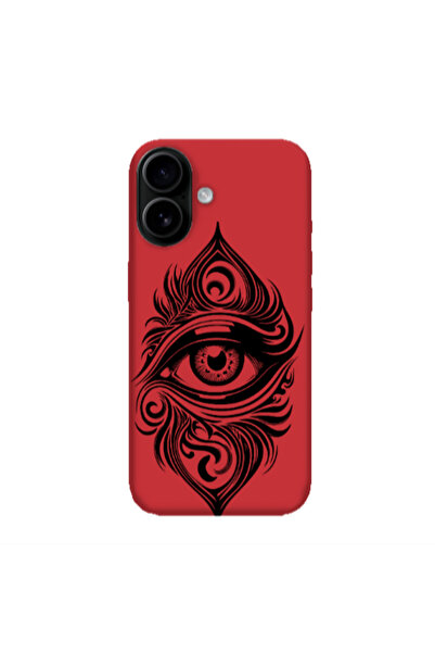 Other Apple Iphone 16 plus Eye patterned drawing Red Colored Silicone TPU Θήκη