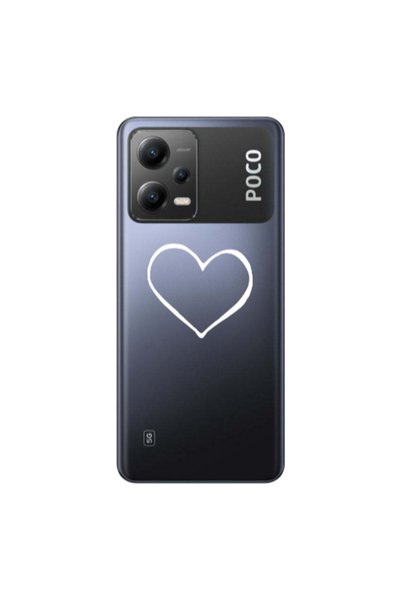 Other Xiaomi Poco X5 White heart Transparent Silicone TPU Θήκη