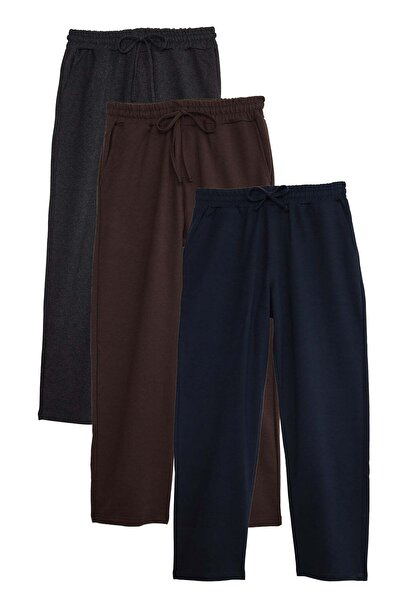 Tudors Men's 3-Pack Anthracite-Brown-Navy Blue Cotton Baggy Fit Knitted Sweat...