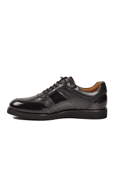 AYAKMOD Black Genuine Leather Men's Casual Shoes 3165 m