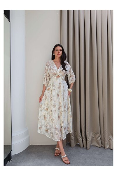 ESRAHELVACI Pre-Tied Balloon Sleeve Midi Dress