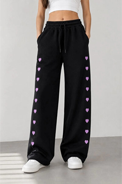 Keops Women's Osy Modal Soft Textured Embroidered Oversize Wide Leg Sweatpant...