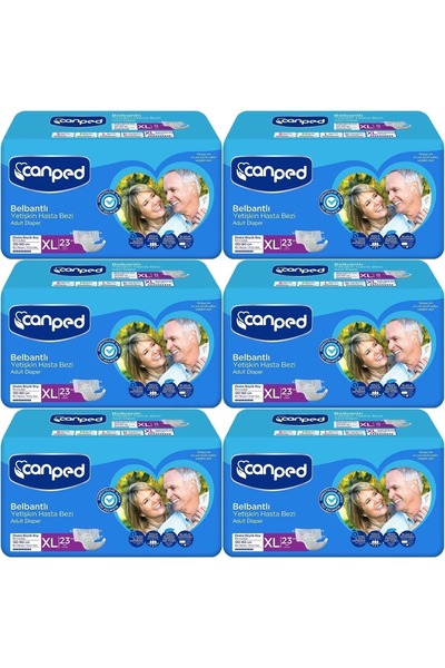 Canped Yetişkin Bezi Bel Bantlı Tekstil Yüzey XL - Ekstra Large - Extra Large...