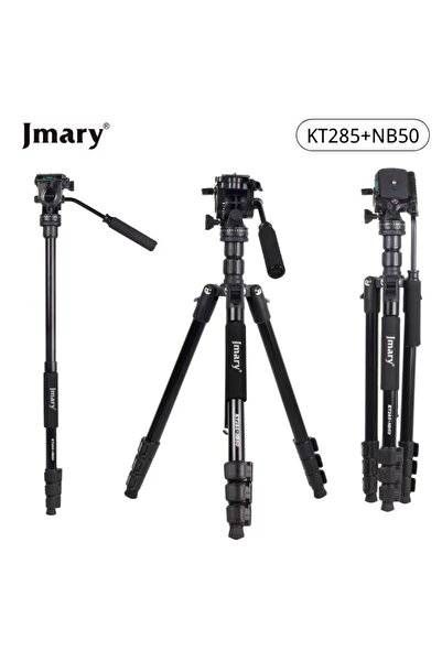 Jmary حامل ثلاثي القوائم KT 285+NB 50 1.77 متر 2 في 1 مع رأس هيدروليكي