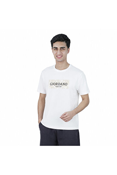 Giordano Men Slim Branding Logo Graphic Cotton Tee