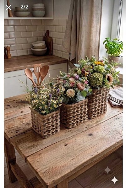 Egindra Metal Wire Mesh 3-Dimensional Square Dry Flower Vase Organizer Mini B...
