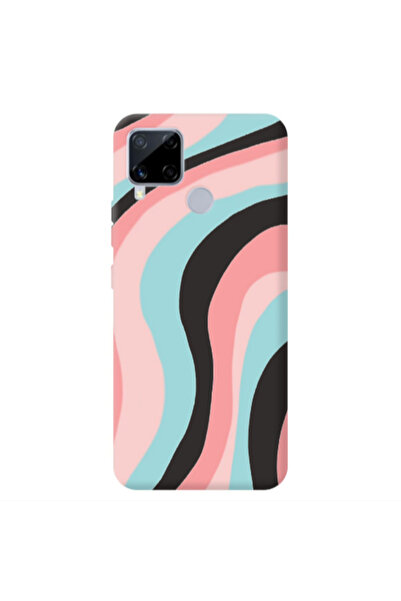 Other Realme C25 Colored lines Black Colored Silicone TPU Θήκη