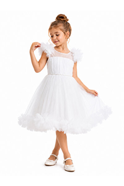 AHENGİM Girl's Princess Model Tulle Graduation Dress Ak230