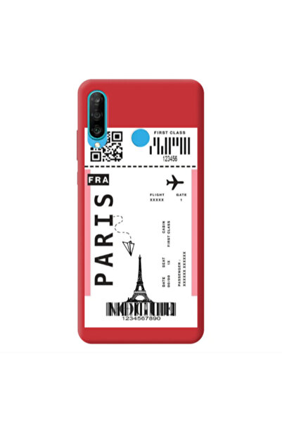 Other Huawei P30 Lite Paris FRA Red Colored Silicone TPU Θήκη