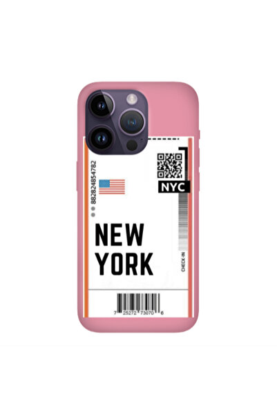 Other Apple iPhone 14 Pro Max New York NYC Pink Colored Silicone TPU Θήκη