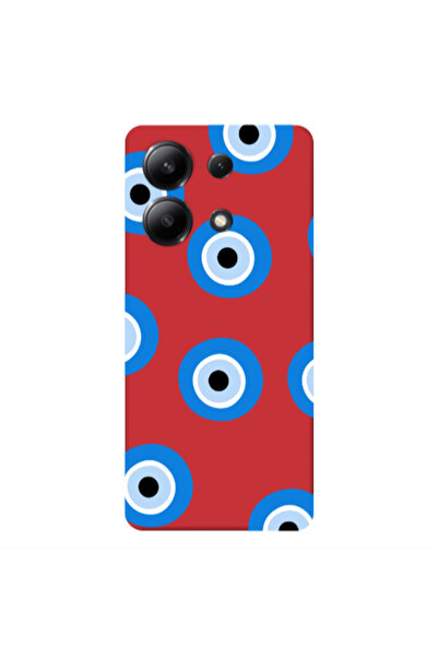 Other Xiaomi Redmi Note 13 4G Evil eyes beads Red Colored Silicone TPU Θήκη