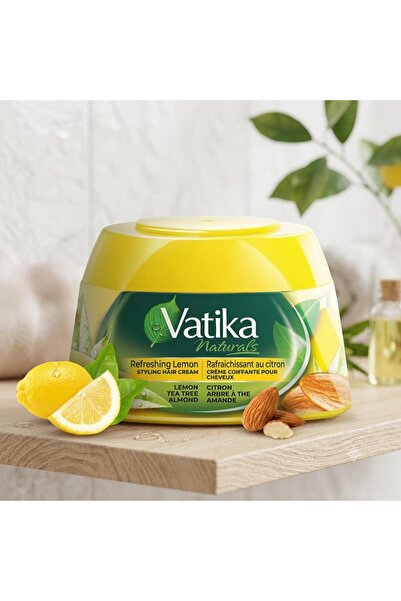 Vatika كريم تصفيف الشعر بالليمون المنعش 140 مل - تأثير مضاد للقشرة بزيت شجرة ...