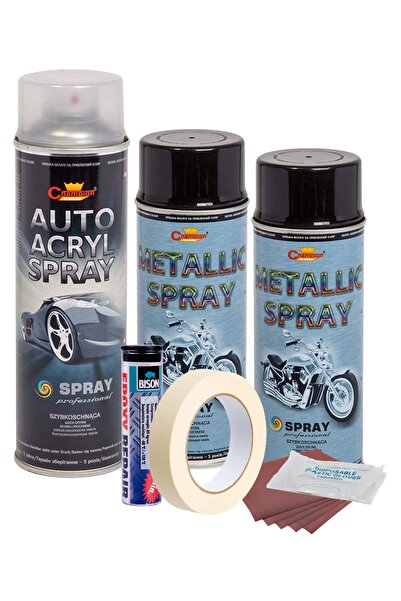 Avex Kit complet pentru repararea și vopsirea roților, Negru metalic, V2