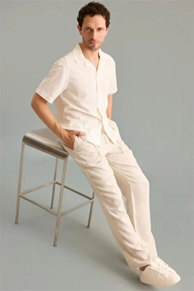 DeFacto 100% Linen Relax Fit Linen Trousers G1395Ax26Sm