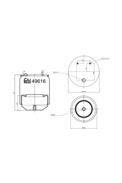 FEBI BILSTEIN Perna de Aer Spate (diametru: 230/273mm) Daf Cf Xd Xf 106 Xf Ii...