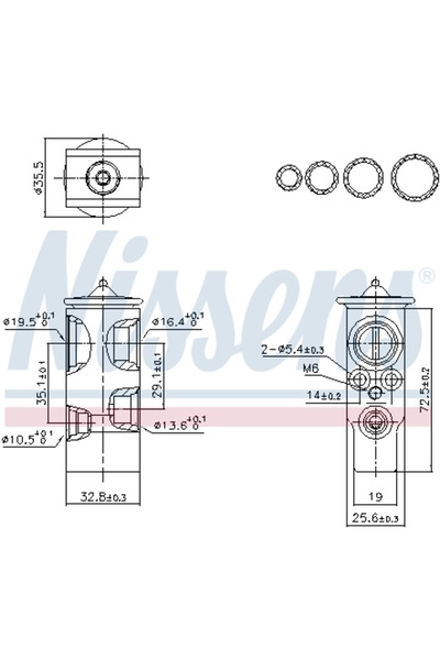 Nissens Supapa Expansiune Clima CITROËN C1 PEUGEOT 107 TOYOTA AYGO