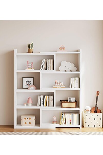 GoldenLike Extendable 4-Tier Open Bookshelf, Corner Freestanding Display Book...