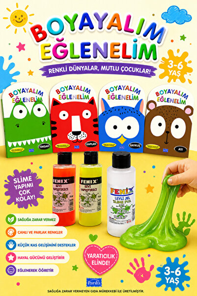 0-6 Yaş Yayınları Let's Color and Have Fun Set - 4 Books, Suitable for Ages 3-6