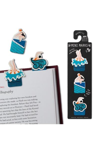 İF Semne de carte magnetice Plywanie, cu magnet si clip pentru pagina, Multic...