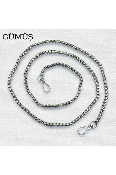 Oxford İplik Cube Metal Bag Chain Silver 110 cm