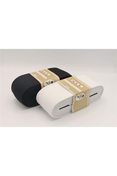 karantuhafiye 7 cm Wide Soft Woven Elastic Band / 10 Meters / White