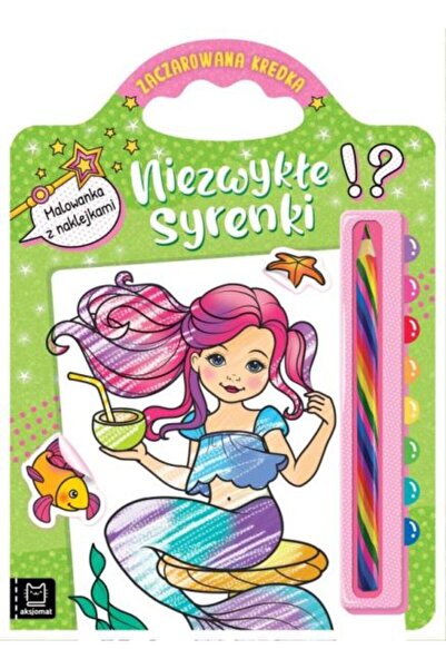 AKSJOMAT Carte de colorat cu autocolante, Sirene, Creion fermecat