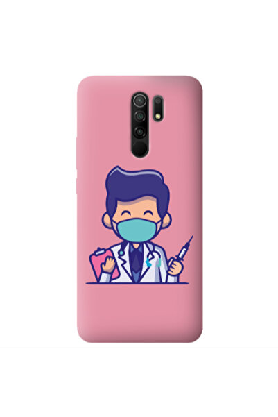 Other Xiaomi Redmi 9 Specialist Doctor Pink Colored Silicone TPU Θήκη