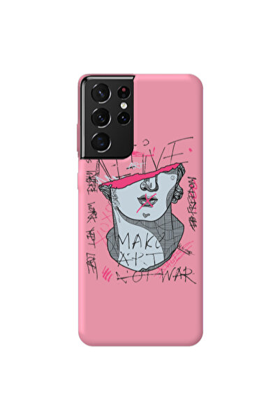 Other Samsung S21 Ultra Make art Pink Colored Silicone TPU Θήκη