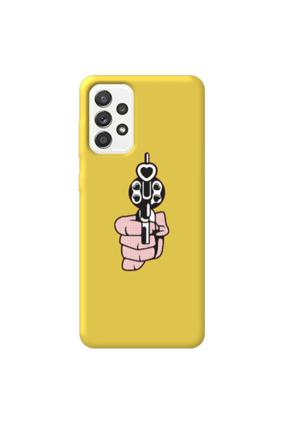 Other Samsung A23 Heart gun Yellow Colored Silicone TPU Θήκη