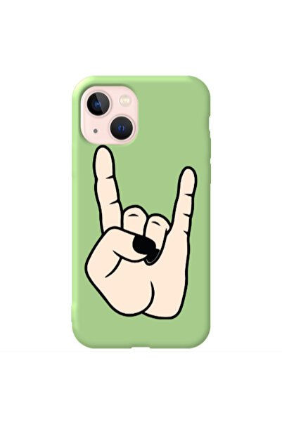 Other Apple iPhone 13 Rock Light Green Colored Silicone TPU Θήκη