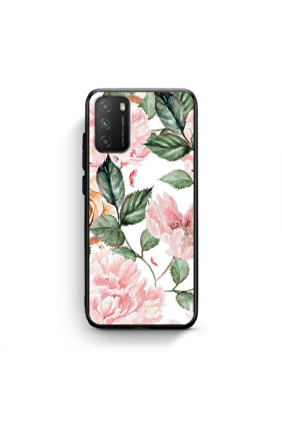 Other Xiaomi Poco M3 Pink rose and laves Black Glossy Θήκη