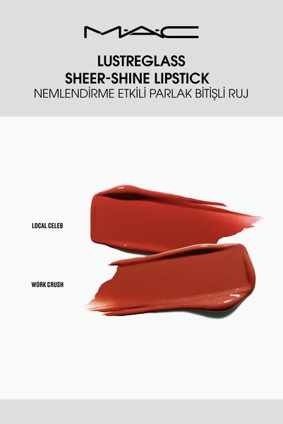 M.A.C Lustreglass Sheer-Shine Lipstick - Glossy Finish Lipstick with Moisturizing Effect - Work Crush