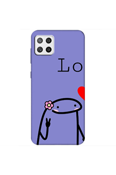 Other Samsung A22 5G Love 1 Purple Colored Silicone TPU Θήκη