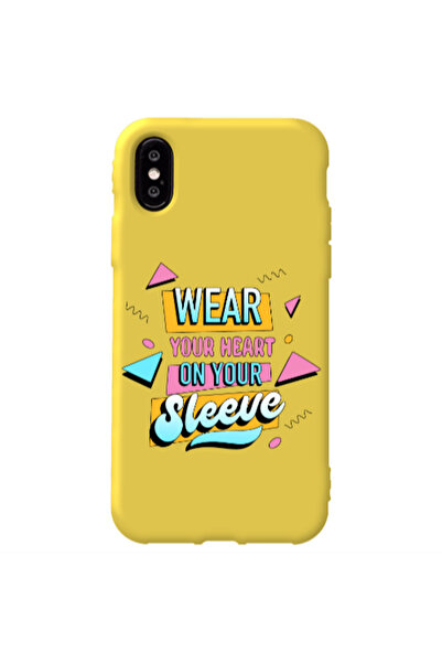 Other Apple iPhone Xs Wear Your Heart Yellow Colored Silicone TPU Θήκη