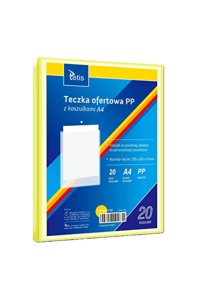 tetis Mapa prezentare/dosar PP A4, cu 20 folii protectoare, 13 separatoare, g...