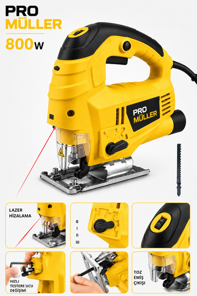 Pro Müller Alman Pro 800 Watt Sjs Metal Şanzuman 6 Kademe Devir Ve Pandül Aya...