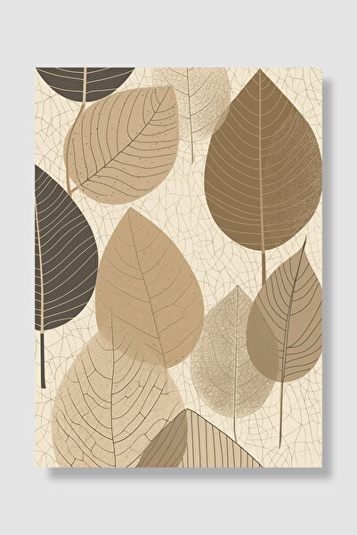 Luna Marissa Artistic Poster Beige Coffee Leaf Pattern Natural Tones Botanica...