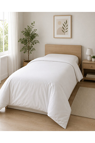 KAAN PREMIUM Single Plain White Duvet Cover |   Insole |   Şiltelik |   160 X...