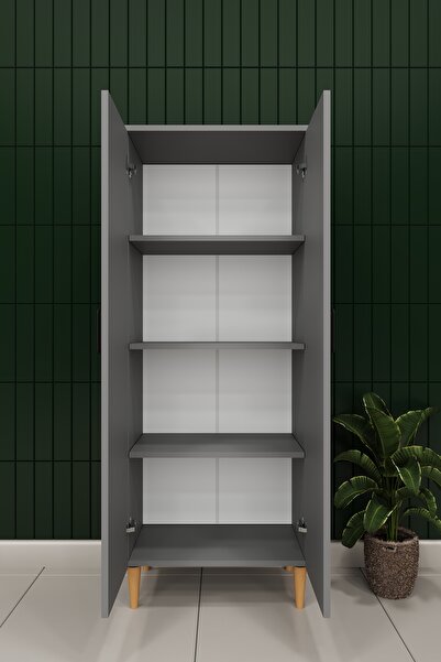 asratrend Modern 2 Kapaklı Çok Amaçlı Mutfak Banyo Dolabı %100 MDF Erzak Kiler Dolabı FD02
