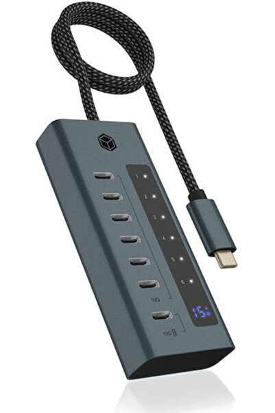 ICY BOX Διανομέας USB 3.2 7 θυρών με σύνδεση USB-C, Μπλε, Κωδικός: IB-HUB1457...