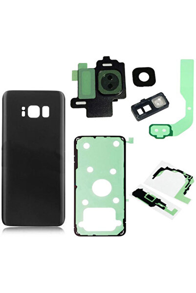 OEM Samsung G950f Κάλυμμα Μπαταρίας + Κόλλα + Φακός Κάμερας Μαύρο Υψηλής Ποιό...
