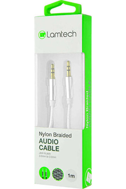 Lamtech Καλώδιο Ήχου Ασημί 3.5mm Αρσενικό σε 3.5mm Αρσενικό 1μ LAM445196