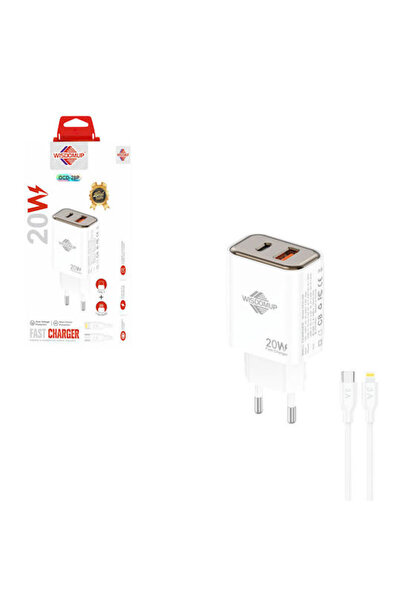 OEM Φορτιστής με θύρα USB-A και θύρα USB-C και καλώδιο USB-C σε Lightning 20W