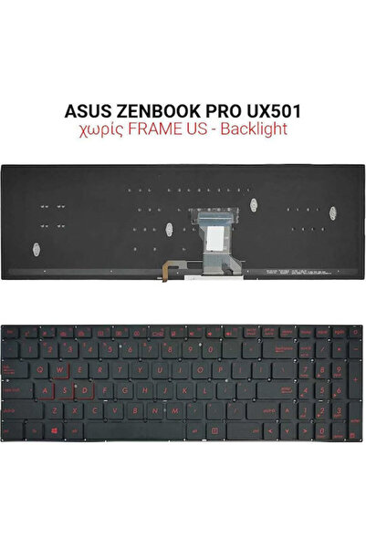 OEM Πληκτρολόγιο φορητού υπολογιστή για ASUS ZENBOOK PRO UX501 χωρίς πλαίσιο,...