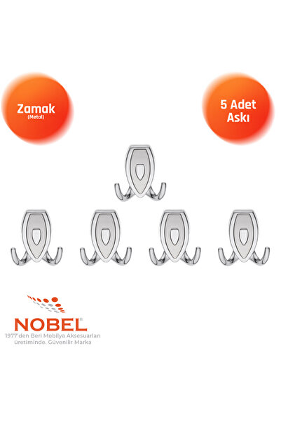 Nobel Zeplin Askı, Metal Vestiyer Askısı, Krom Matkrom, Duvar ve Dolap Askılı...