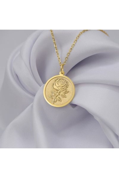 N!da Jewelry 925 Ayar Gümüş Minimalist Gül Kolye